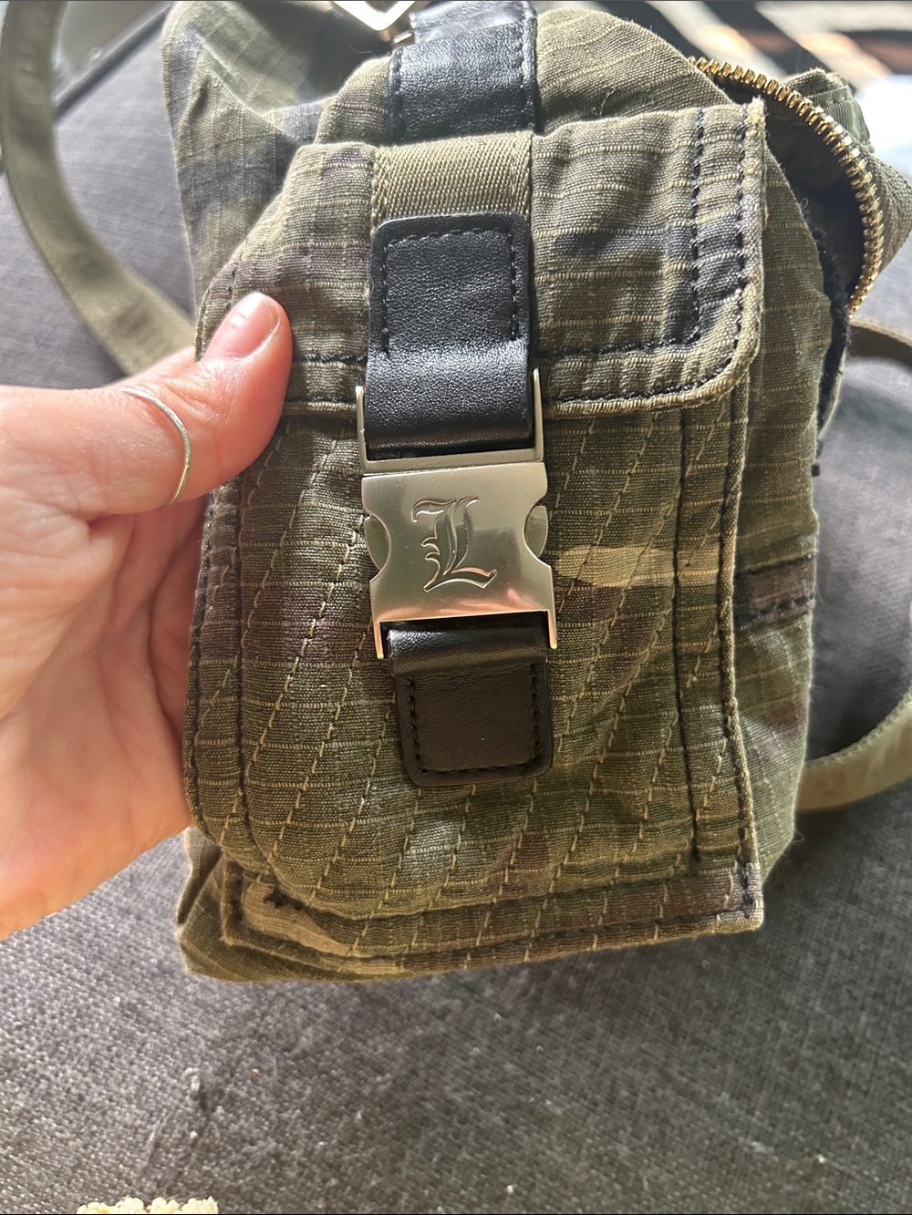 L.A.M.B. by Gwen Stefani Camo Canvas Shoulder Bag - Picture 9 of 10